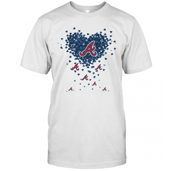 Tops - Love Atlanta Braves Baseball Logo Hearts T-Shirt